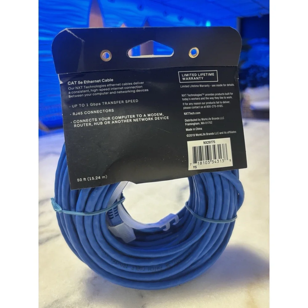 Brand new 50 ft 15.24 m NXT Technologies CAT 5e Ethernet Cable